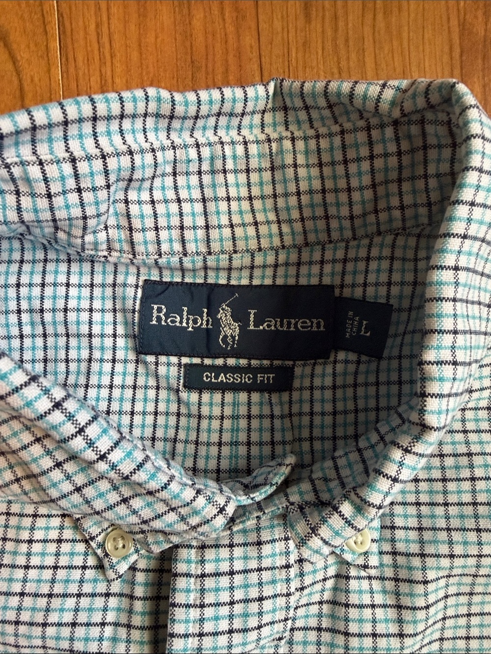Ralph Lauren Light Blue and Navy Micro-Check Button-Down Shirt - Picture 10 of 14